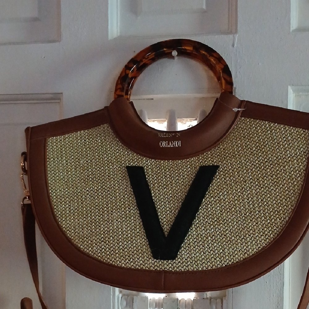Valentino Orlandi Brown and Cream Shoulder Bag